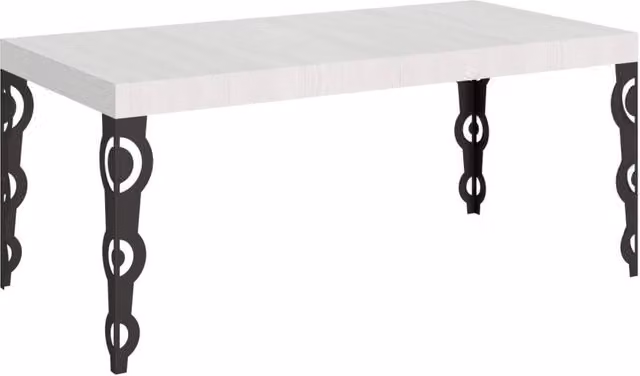 Tavolo allungabile Itamoby Karamay in legno di frassino bianco con gambe antracite L: 200-304 cm, P: 90 cm