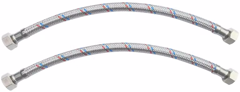 Set di due tubi flessibili di collegamento, lunghezza 300 mm, per cucina e bagno