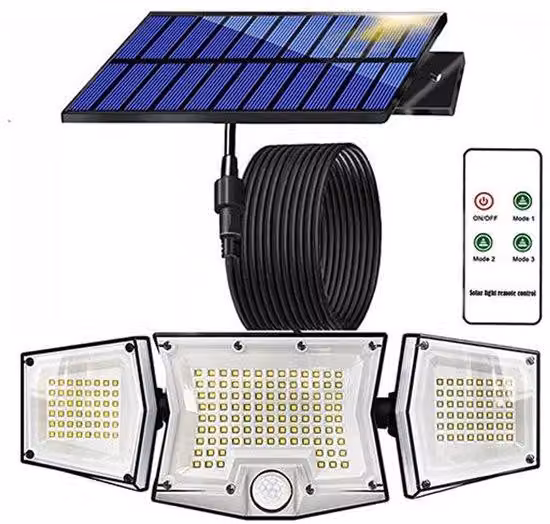 Lampada solare da esterno - Lampada esterna con sensore di movimento - Lampada da giardino impermeabile con modulo solare removibile