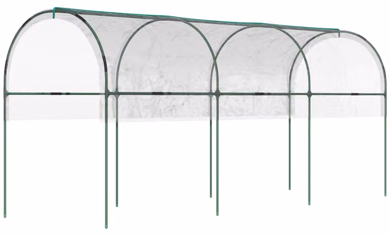 Serra per pomodori - Serra da giardino in acciaio con telo in PVC | Colore: Trasparente, verde | Dimensioni: 123x400x171 cm