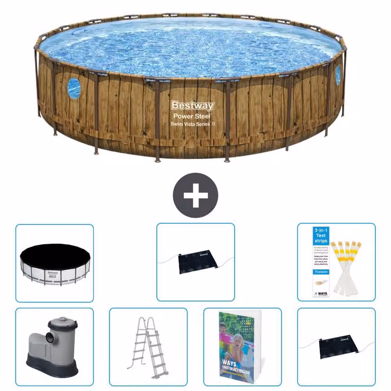 Bestway Power Steel, piscina rotonda - 549x122 cm - composta da 6 parti, modello S562