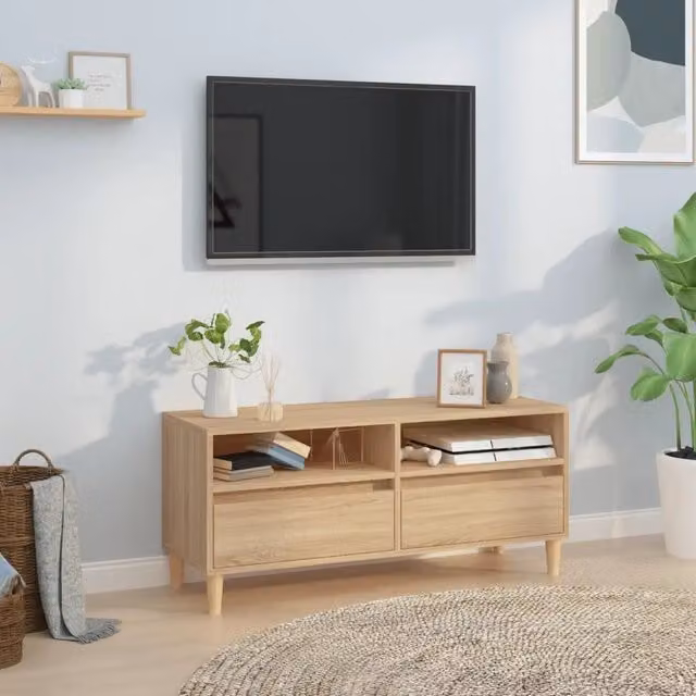 Mobile TV-Credenza per TV Rovere Sonoma 100x34,5x44,5 cm in Legno Multistrato