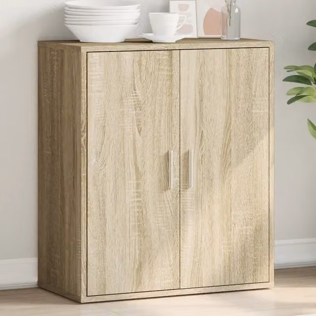 Credenza Buffet Armadio da Cucina Design Mania in Legno Multistrato Rovere Sonoma Marrone L: 79 cm, P: 38 cm, H: 80 cm