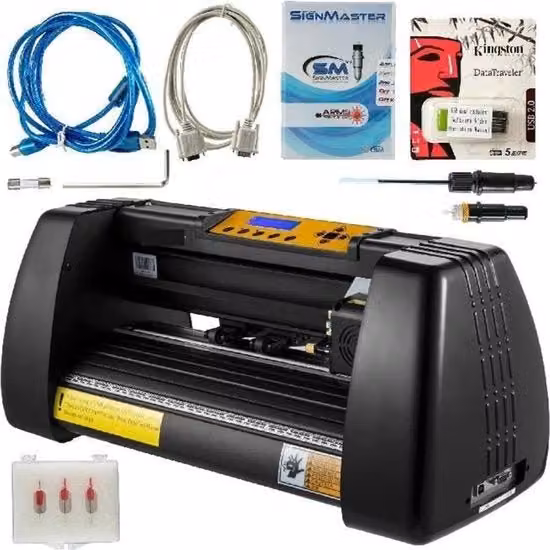 Snipplotter a Vinile Vevor ad Alta Precisione con Schermo LCD e 3 Lame, Nero