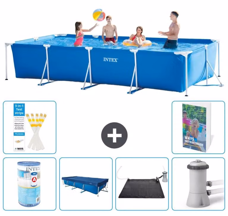 Piscina fuori terra rettangolare - 450x220x84 cm - composta da 5 elementi, modello S97