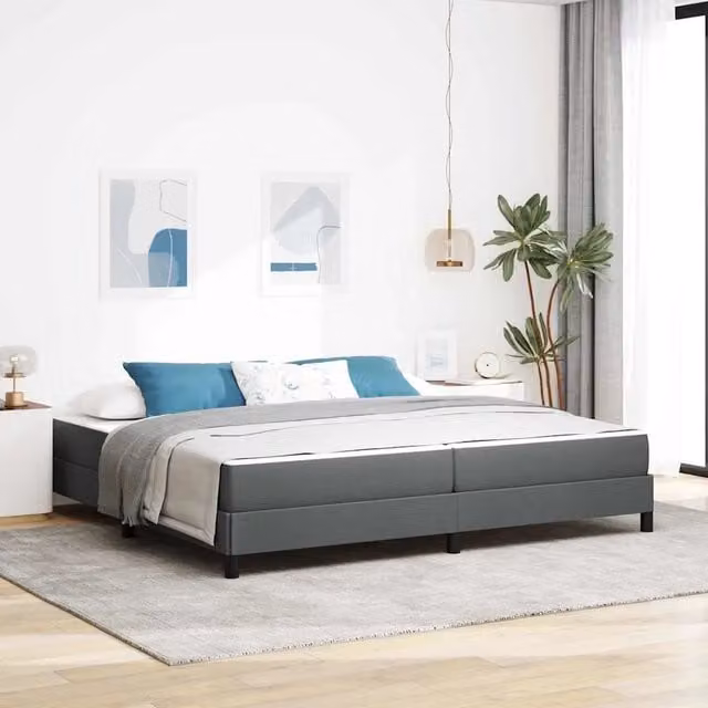 Letto a molle moderno vidaXL in tessuto grigio con molle a tasche L: 200 cm, P: 200 cm, H: 45 cm – 1