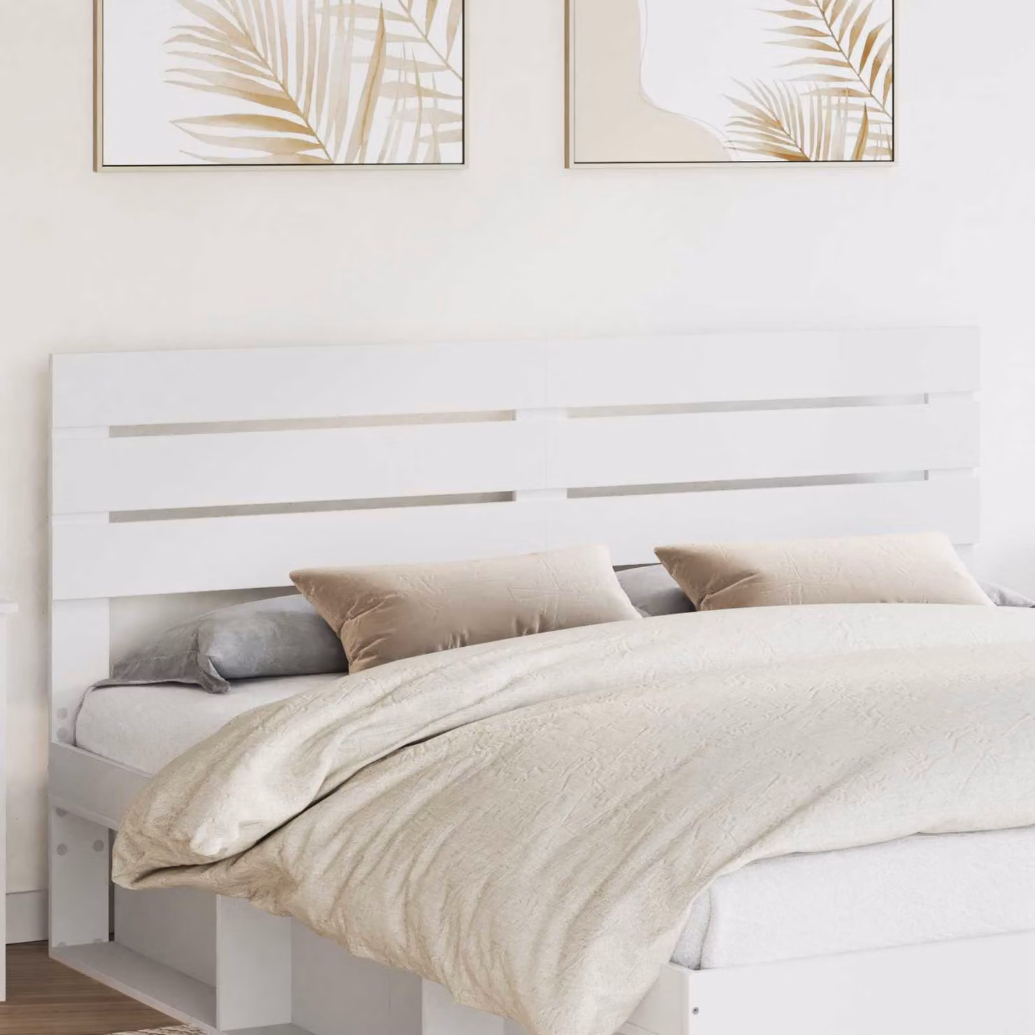 Testiera per letto moderna vidaXL in legno ingegnerizzato bianco opaco