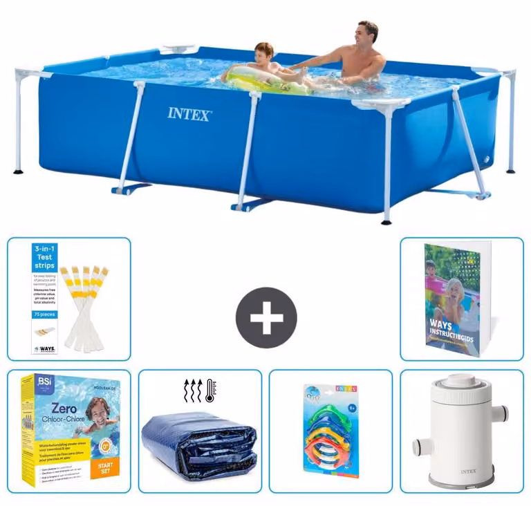 Piscina fuori terra rettangolare - 260x160x65 cm - Struttura in 5 parti, modello S7