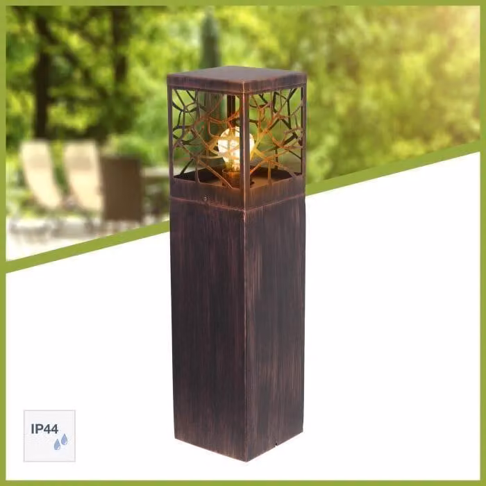 Lampada da esterno Whitney Brilliant, metallo/plastica color ruggine, E27 1x52W, H59cm, IP44