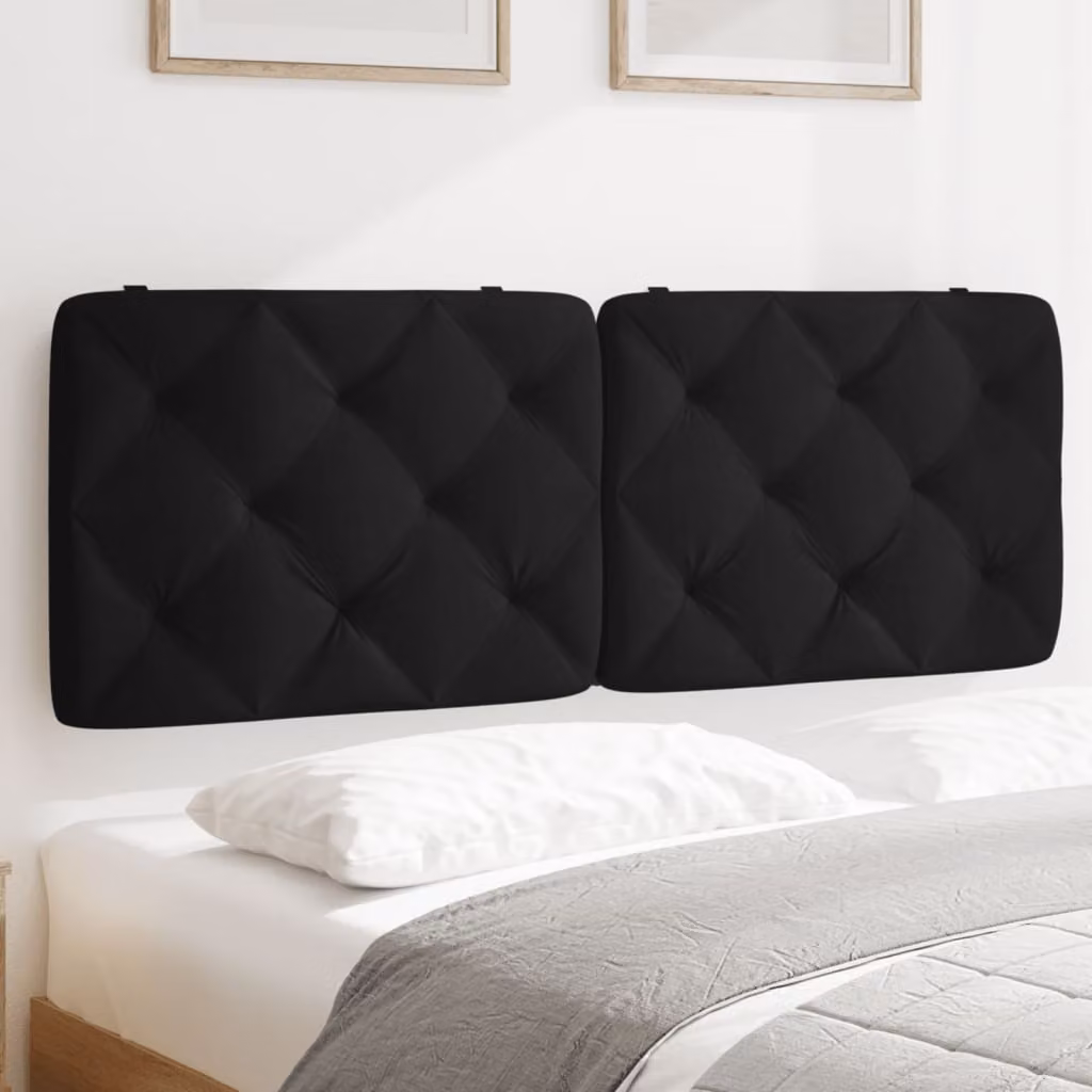 Cuscino Testiera vidaXL in Velluto Nero, L: 120 cm