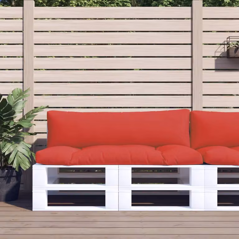vidaXL Set di 2 Cuscini per Pallet Rossi in Poliestere Idrorepellente e Resistenti ai Raggi UV L/P/H: 110 x 110 x 10 cm
