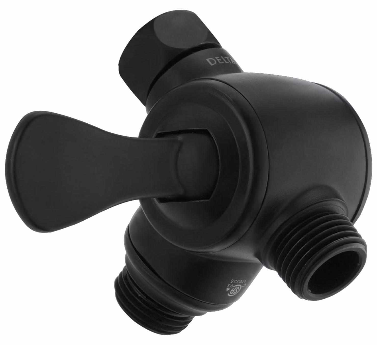 Deviatore per doccetta manuale a 3 vie, modello U4929-BL-PK, marca Delta, finitura nero opaco