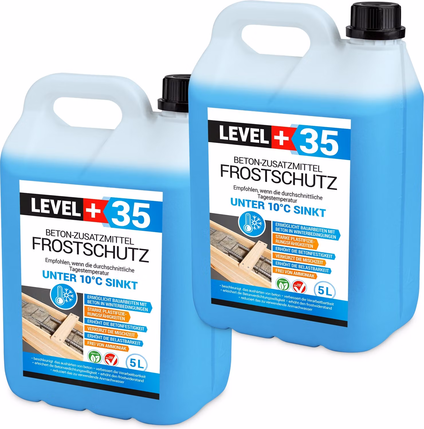 Antigelo Plastificante 10L Additivo per calcestruzzo Level+ Fluidificante per calcestruzzo L+35