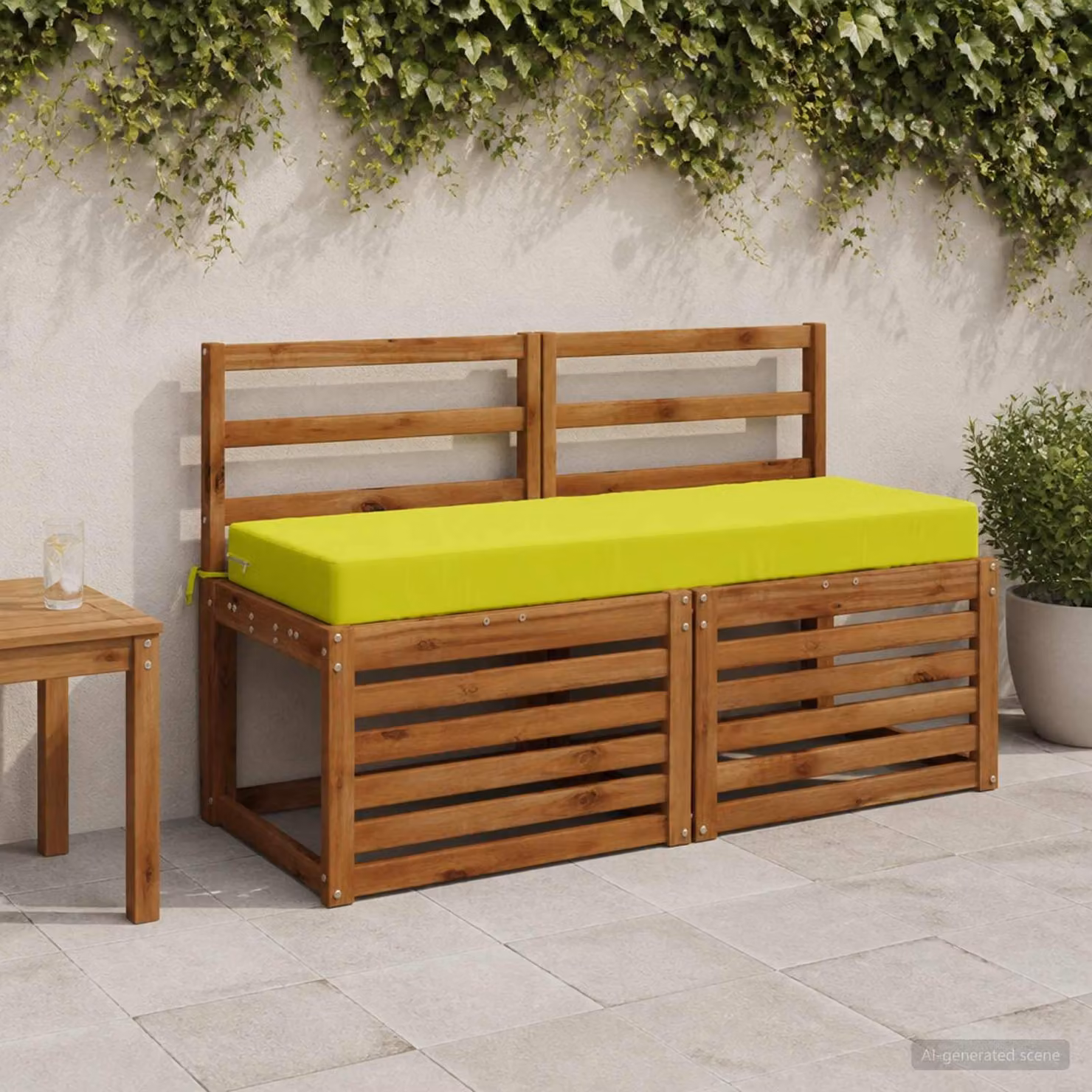 Cuscino per la seduta vidaXL SOEST in poliestere verde brillante con rivestimento lavabile e resistente ai raggi UV