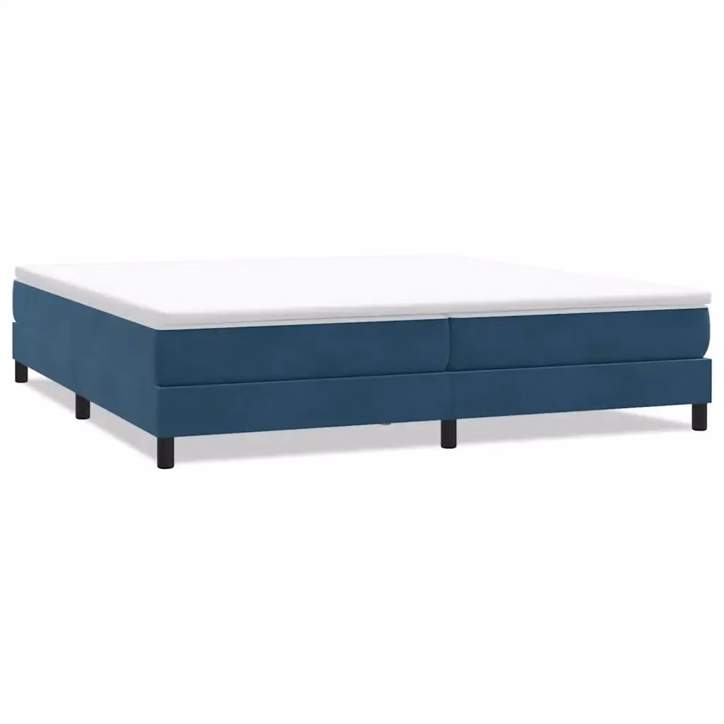 Letto a molle vidaXL in velluto blu scuro con doghe in legno L: 203 cm, P: 213 cm – 2