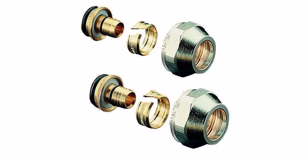 Raccordo a vite con anello di serraggio Cofit S doppio, filettatura AG 3/4Z, standard europeo, 20x2 mm x 3/4Z ÜM