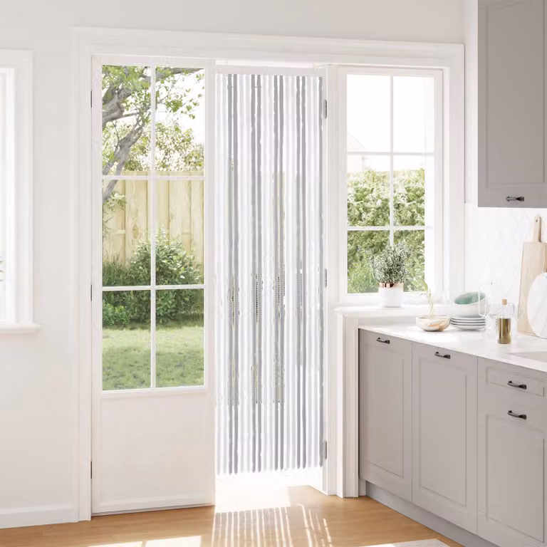 Tenda per insetti in chenille vidaXL Grigio chiaro e bianco