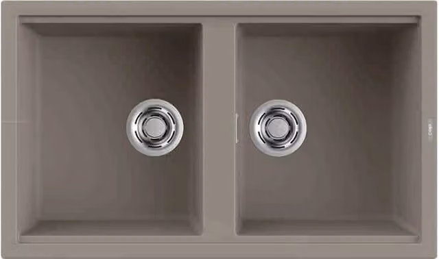 Lavello Elleci Incasso 2 vasche 86x51 Best 450 Keratek Plus Grigio Dove Grey LKB45093