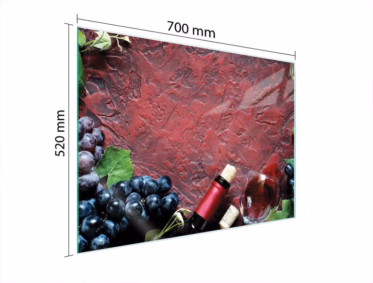Piatto Di Protezione In Vetro Per Il Cuore 70X52 Vino
