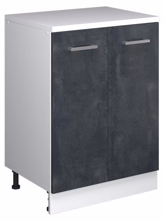 Mobile cucina sottotetto Vicco R-Line Calce nera 60 cm senza inclinazione con 2 ante, Model 61777