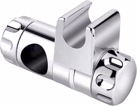 Supporto per soffione doccia a scorrimento, in ABS cromato. Fissaggio regolabile per tubi da 22-25 mm, ruotabile a 360° – Supporto per soffione doccia e sistema di organizzazione per vasca da bagno