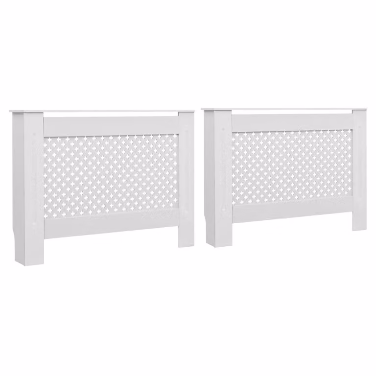 Coperture per Radiatori 2 pz Bianche 112x19x81,5 cm in MDF