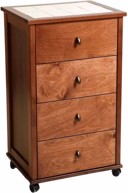 Cassettiera Vesuvio in noce con base in betulla e piano in ceramica, L: 84 cm, P: 49 cm, H: 39 cm
