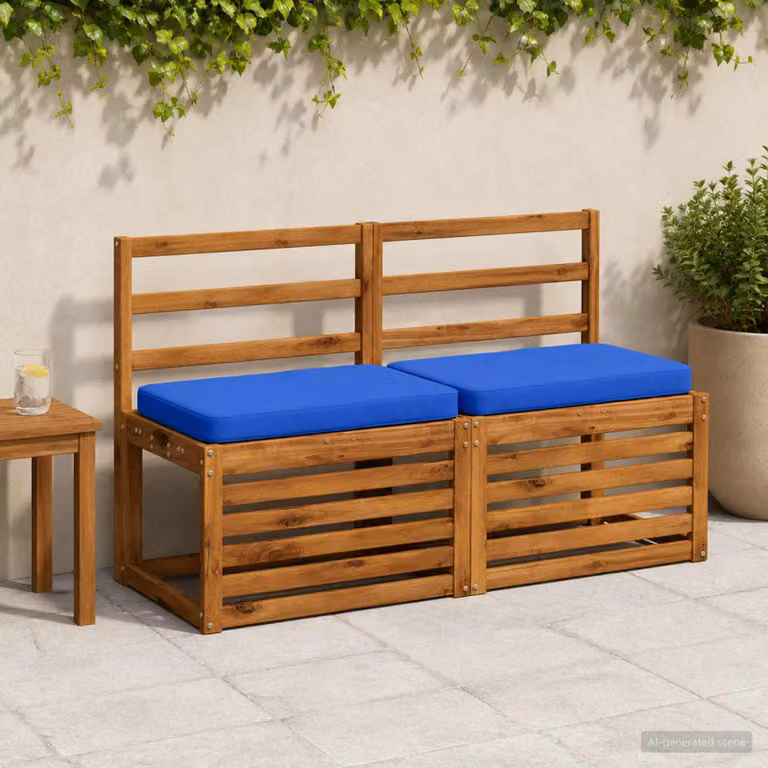 Cuscino per Panchina vidaXL in Poliestere Blu Reale con Rivestimento Rimovibile e Resistente ai Raggi UV