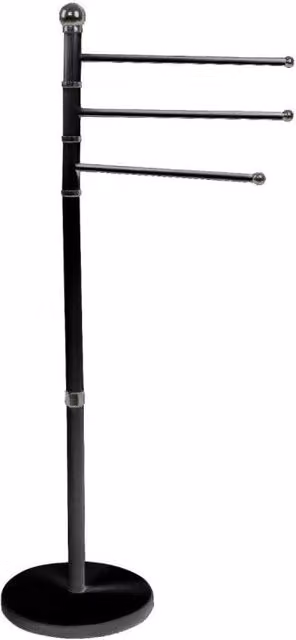 Set di 4 Piantana Portasalviette Ninfea Casa Collection Nero in Metallo con Tre Bracci e Base Autoportante