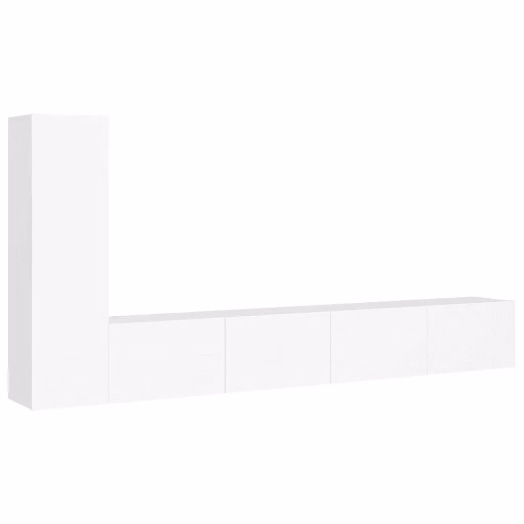 Set di mobili porta TV da soggiorno vidaXL in legno bianco moderno a parete – 2
