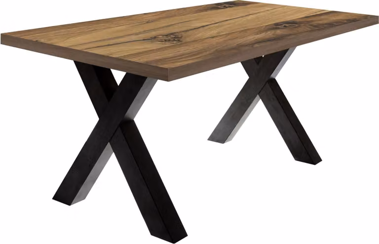 Tavolo da pranzo Eike 8 180 x 90 x 75 Tavolo da pranzo acciaio nero/rovere impiallacciato 13449-180