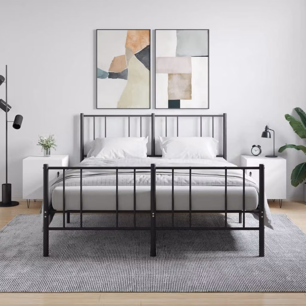 Set di 2 comodini bianchi vidaXL in legno multistrato per camera da letto, L/P/H: 40 x 40 x 50 cm