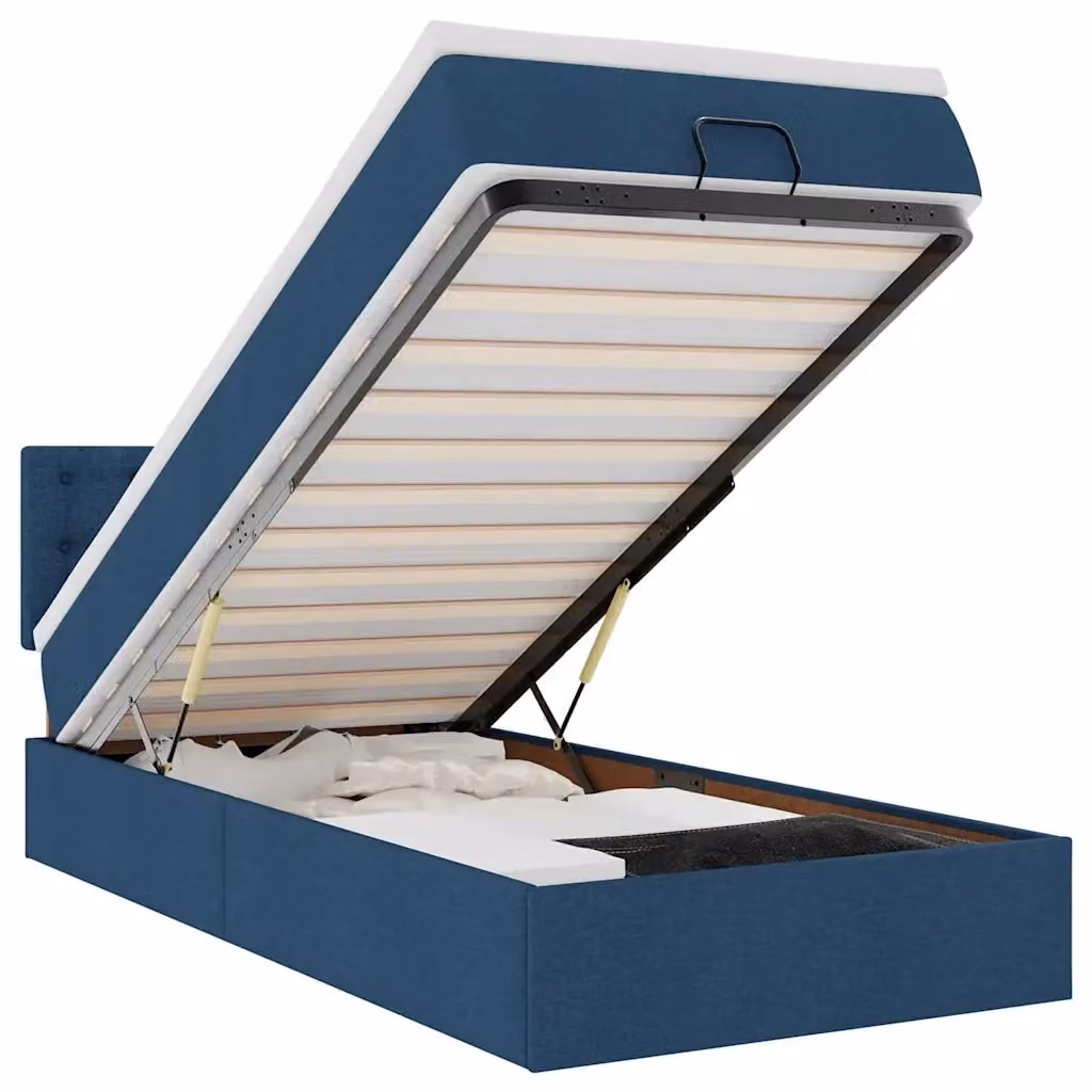 Pouf Letto VIDAXL con Materasso, Illuminazione LED Sotto il Letto e Porta USB, L/P/H: 90 x 200 x 44 cm, Colore Blu, Grigio o Bianco – 2