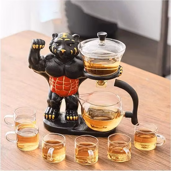 Set di Tè Kung Fu Resistente al Calore con 6 Tazze - Macchina per il Tè Semi-Automatica e Accessori per il Bevande