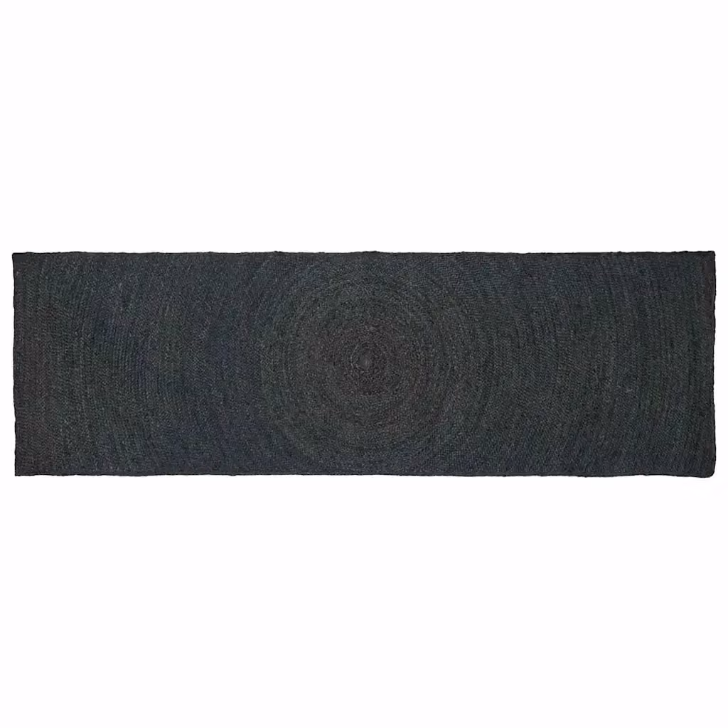 Tappeto rettangolare in juta per soggiorno Grigio Antracite L: 80 cm x P: 250 cm – 2