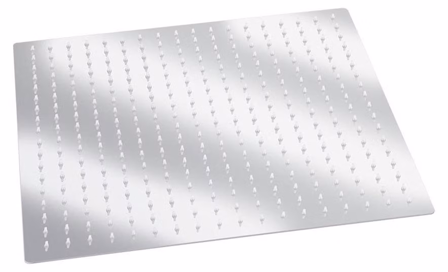Testina doccia a forma quadrata, 50x50 cm, in acciaio inossidabile, per sistemi di raccolta dell'acqua piovana