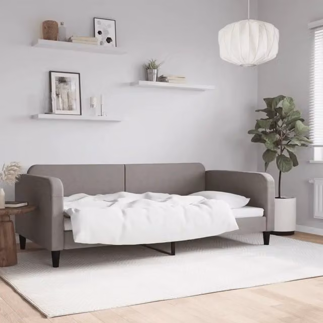 Letto da giorno moderno vidaXL in tessuto beige e grigio L: 223 cm, P: 110 cm, H: 75 cm – 1