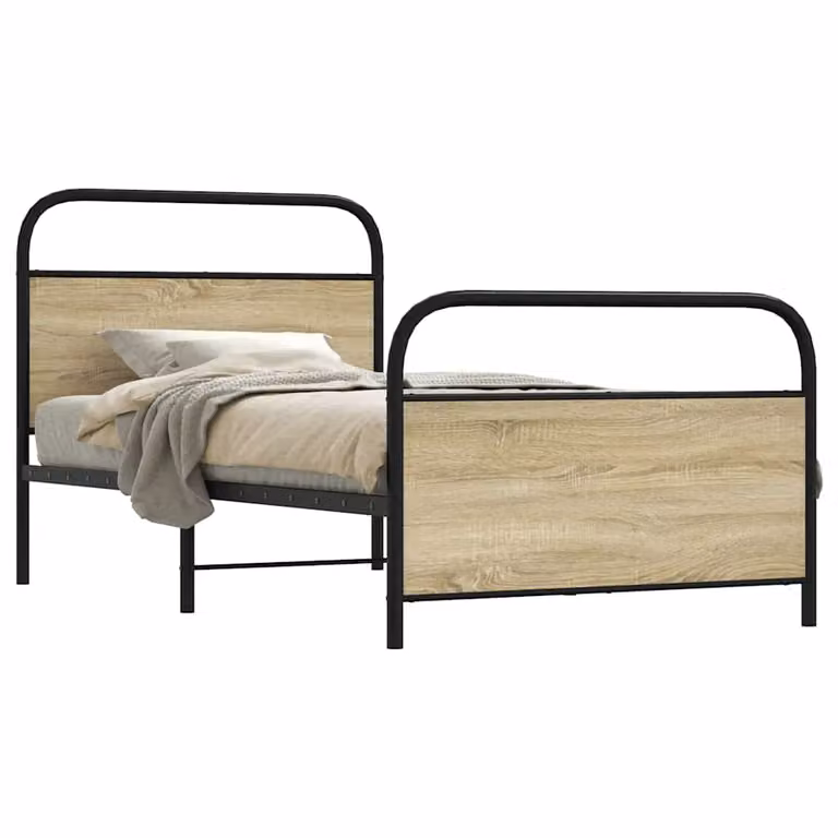 vidaXL Giroletto senza Materasso in Rovere Sonoma e Truciolato, L 100 cm x P 200 cm