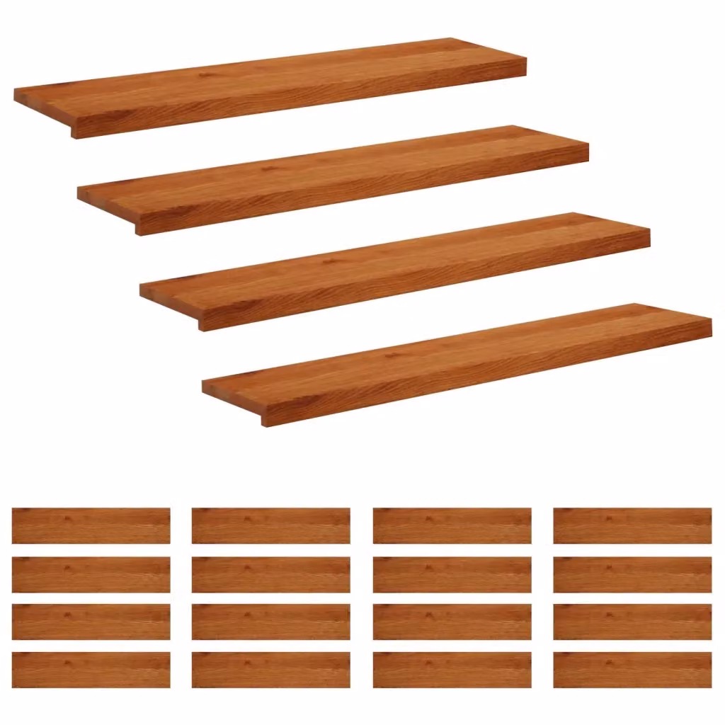 Set di 20 gradini per scale vidaXL in legno lucido marrone L: 110 cm, P: 25 cm, H: 2 cm – 2