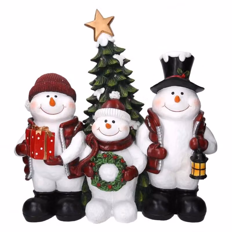 Pupazzo di neve decorativo in resina con LED bianco di VACCHETTI L: 52 cm, P: 29 cm, H: 52,5 cm – 2