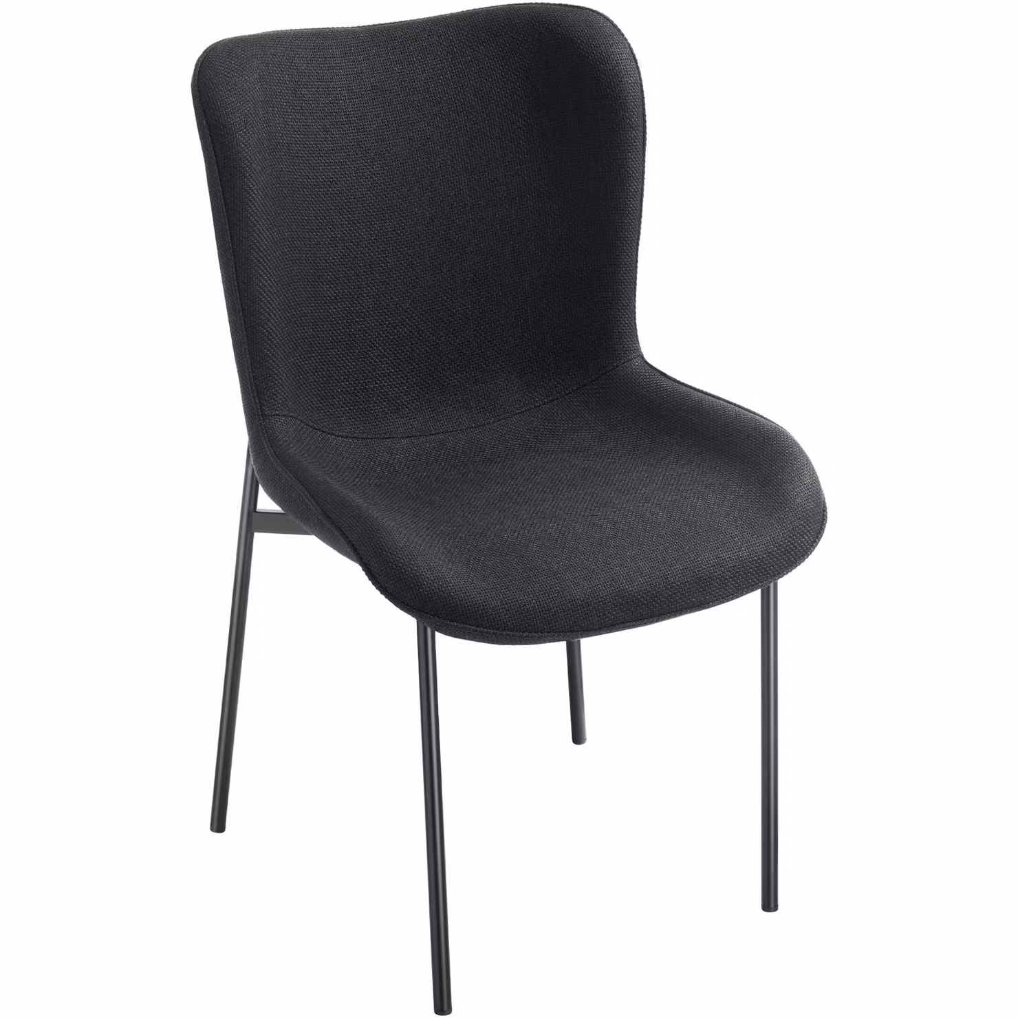 Sedia imbottita Tessa TecTake in stile scandinavo con tessuto nero e finitura opaca – 3