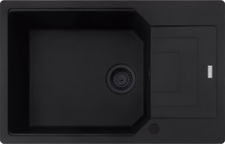 Franke URBAN UBG 611-78 XL lavello in BLACK MATT - BLACK COLLECTION con manopola eccentrica in acciaio inox / Dimensioni del foro 760 x 480 mm / Lavello in granito