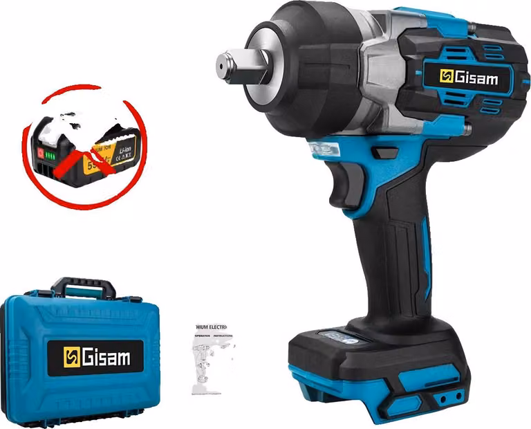 Chiave elettrica, coppia 2800 N-m, compatibile con batterie da 18 V, scatola di plastica da 0 batterie