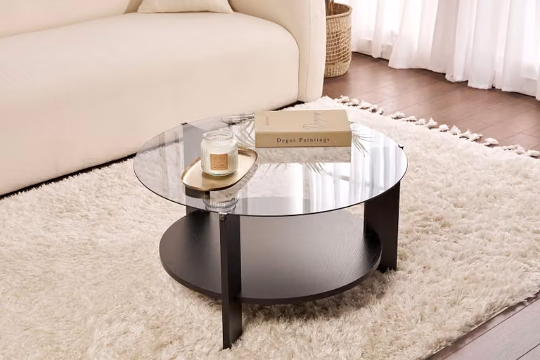 Skye Decor, Clara - Wood Black, Fume, tavolino, legno nero, pannello 100% melamina, 75 x 75 x 40 cm