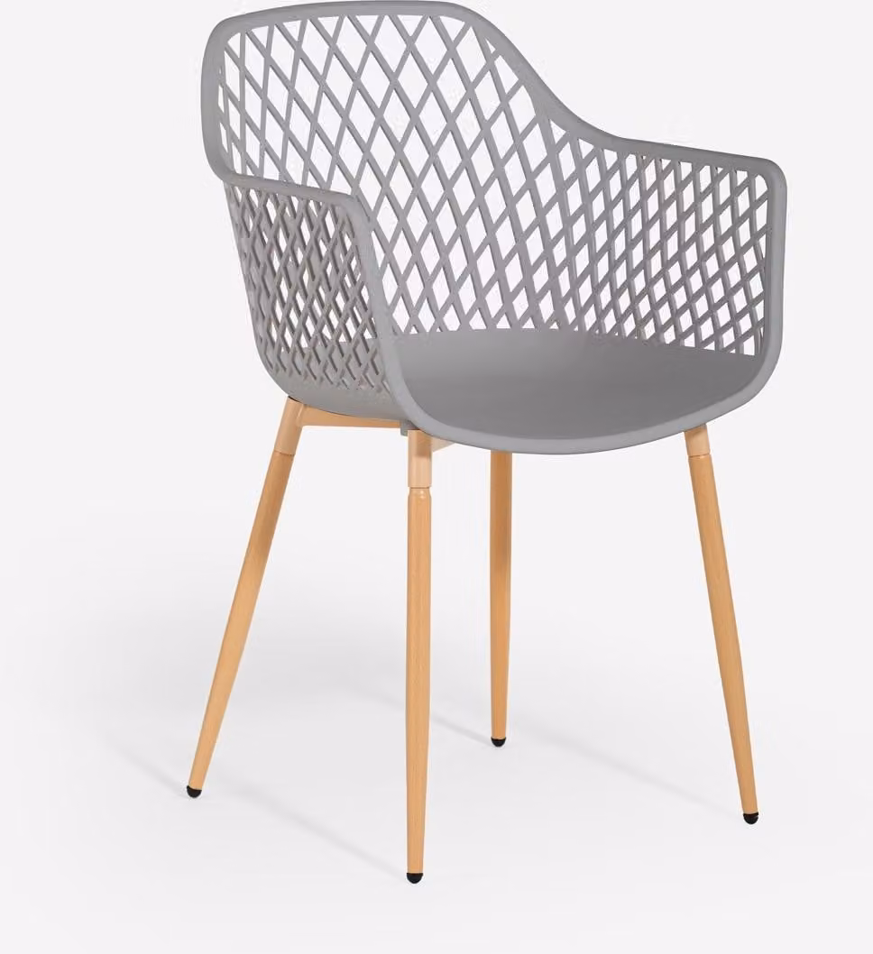 Sedia da cucina di design moderno in polipropilene con braccioli Vetra - grigio