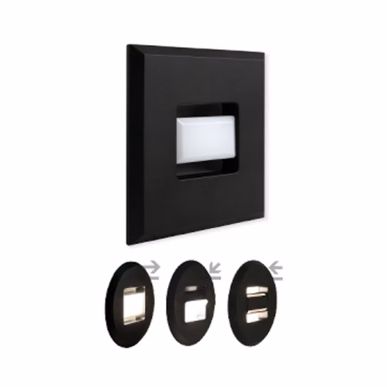 MEGAMAN Luci LED da incasso Tina, nera, lunghezza 9 cm, orientabile Tina, Nero, Soggiorno / Sala da pranzo, Plastica, Moderno, Applique