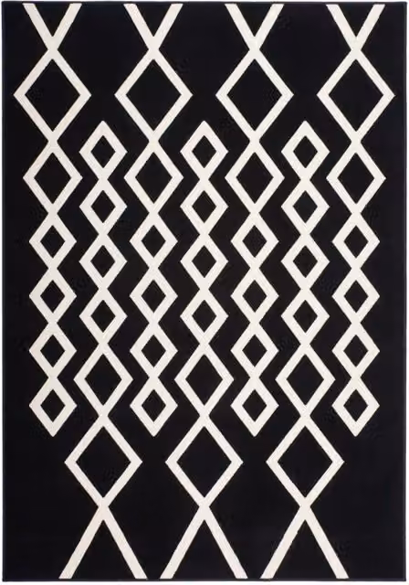 Tappeto Lina KENDRA HOME geometrico moderno bianco e nero in polipropilene