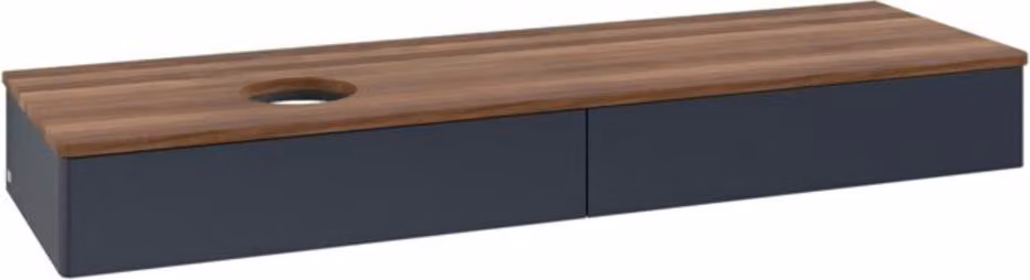 V&B Mobiletto senza struttura frontale - illuminazione Antao 160x50cm, WBP-colore w. wal, md bl. m Lac