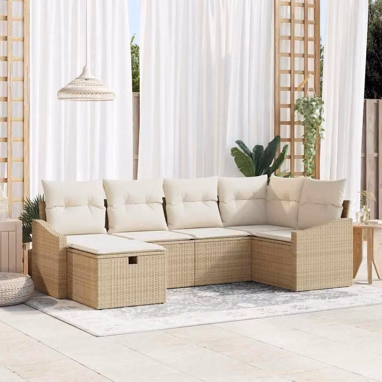 Maison Exclusive - Set di divani da salotto, 7 pezzi, in rattan sintetico