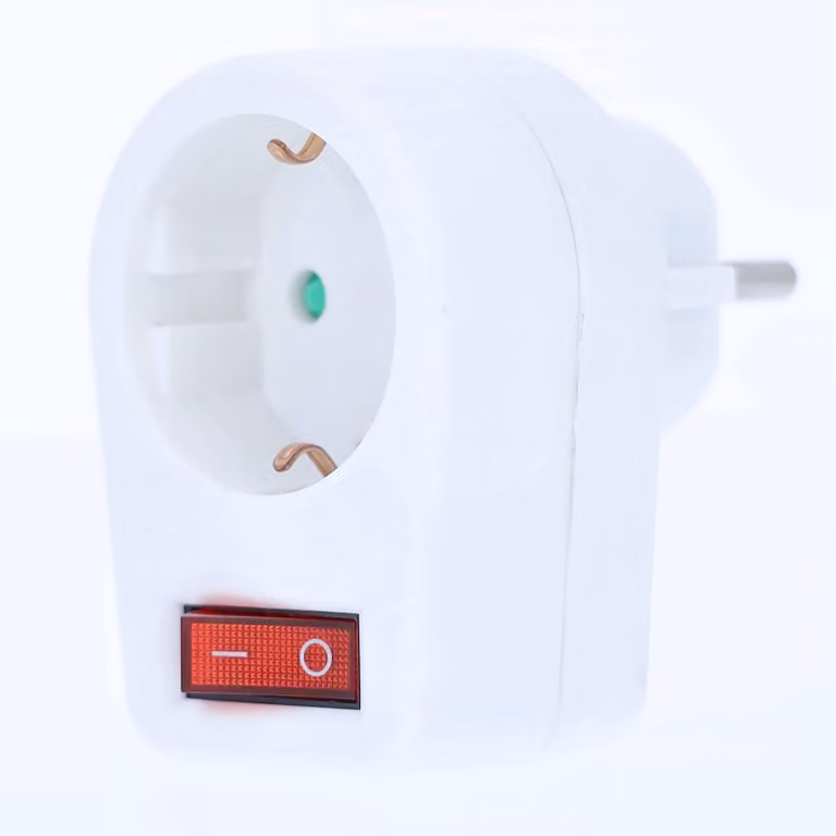 as-Schwabe Presa a risparmio energetico con contatto di terra Interruttore On/Off Bianco 230V IP20